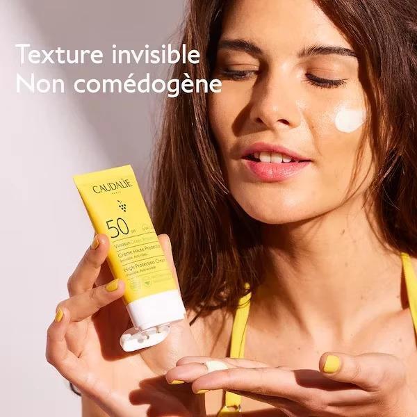 Caudalie Vinosun Protect High Protection Cream SPF 50+ - Eco-Friendly, Vegan, Non-Greasy Sunscreen for Daily Use