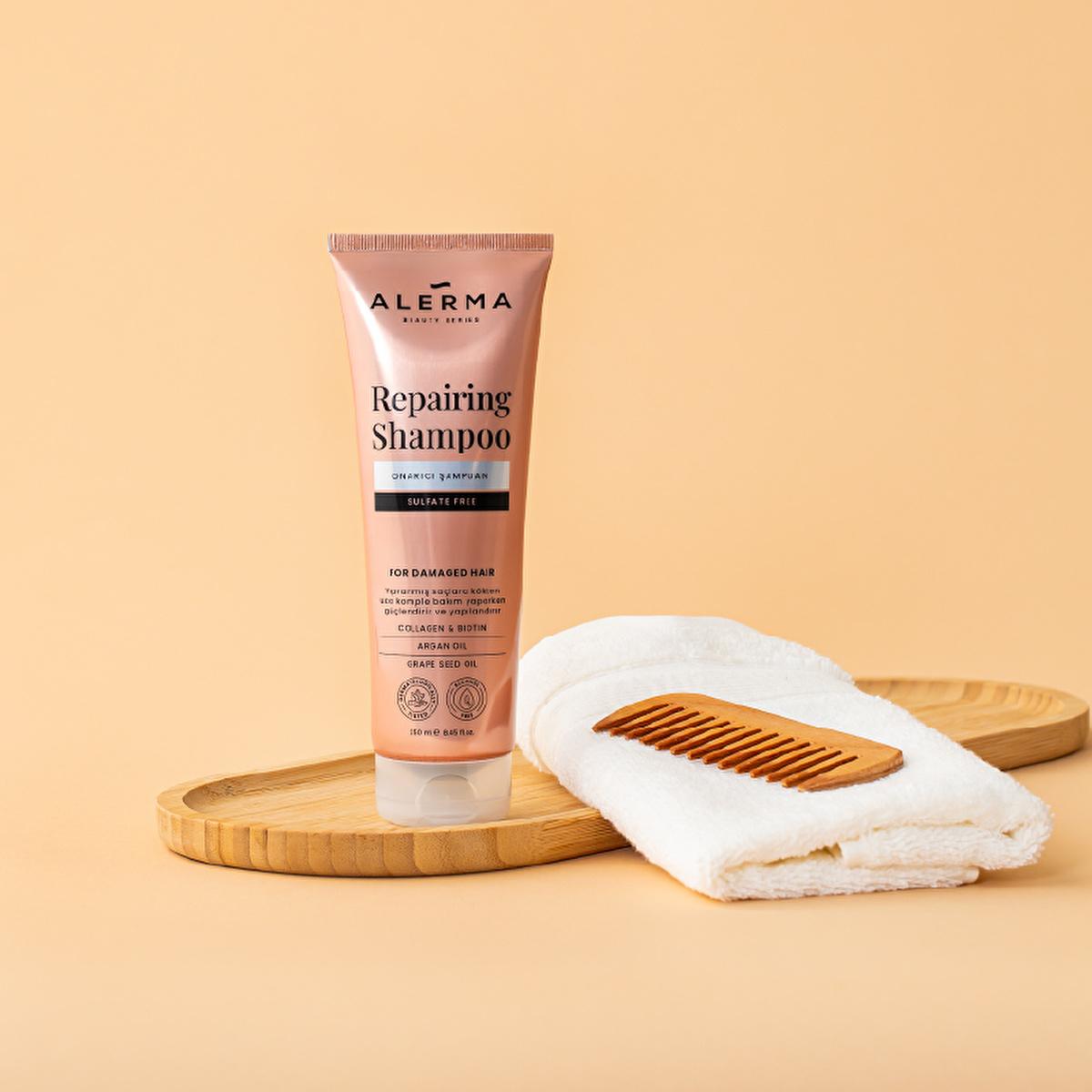 Alerma Sulfate-Free Shampoo for Damaged Hair - Repairing, Nourishing, and Cruelty-Free Hair Care with Argan Oil and Prokapil