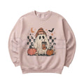 Ghost Checker Graphic Top | Retro Checkerboard Ghost Sweatshirt