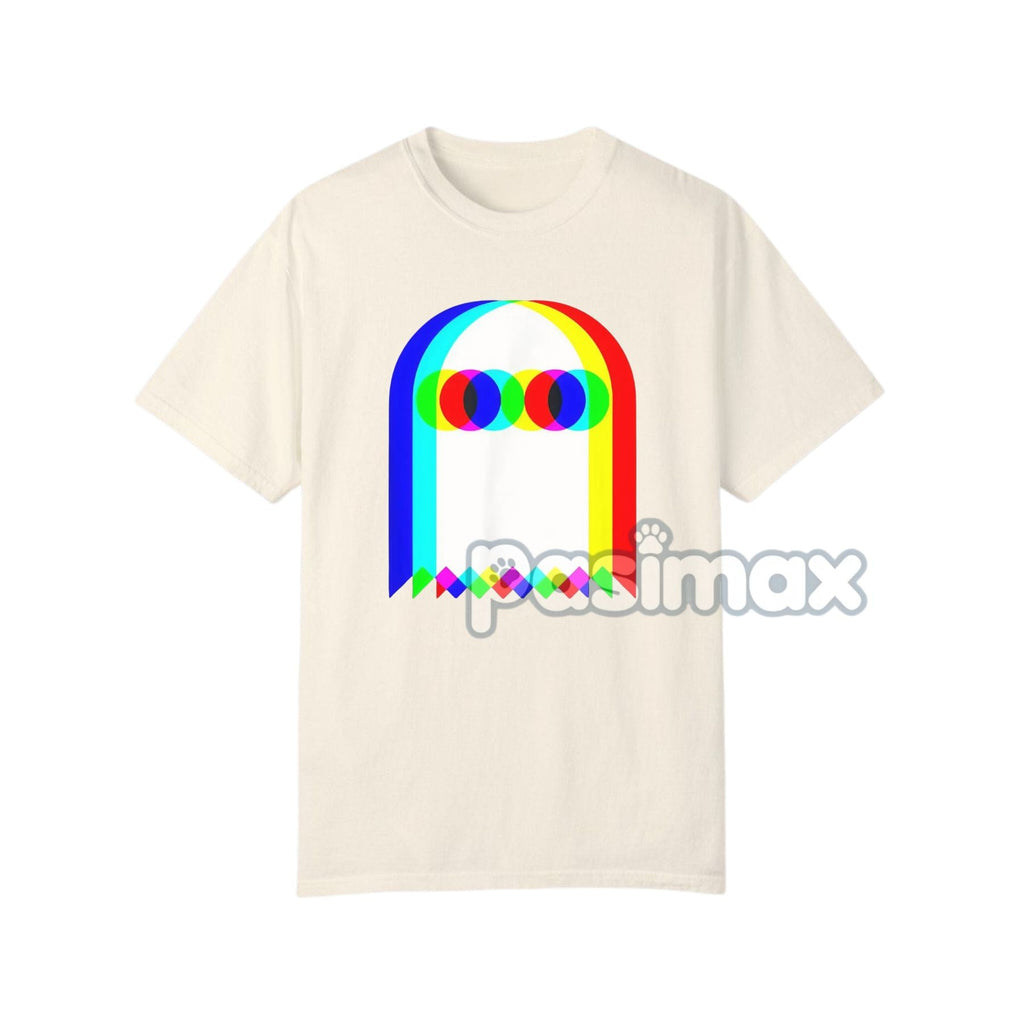 Pasimax Ghost Trippy Vaporwave T-Shirt - Halloween Rave EDM Party Tee, Techno Music Apparel — main product shot