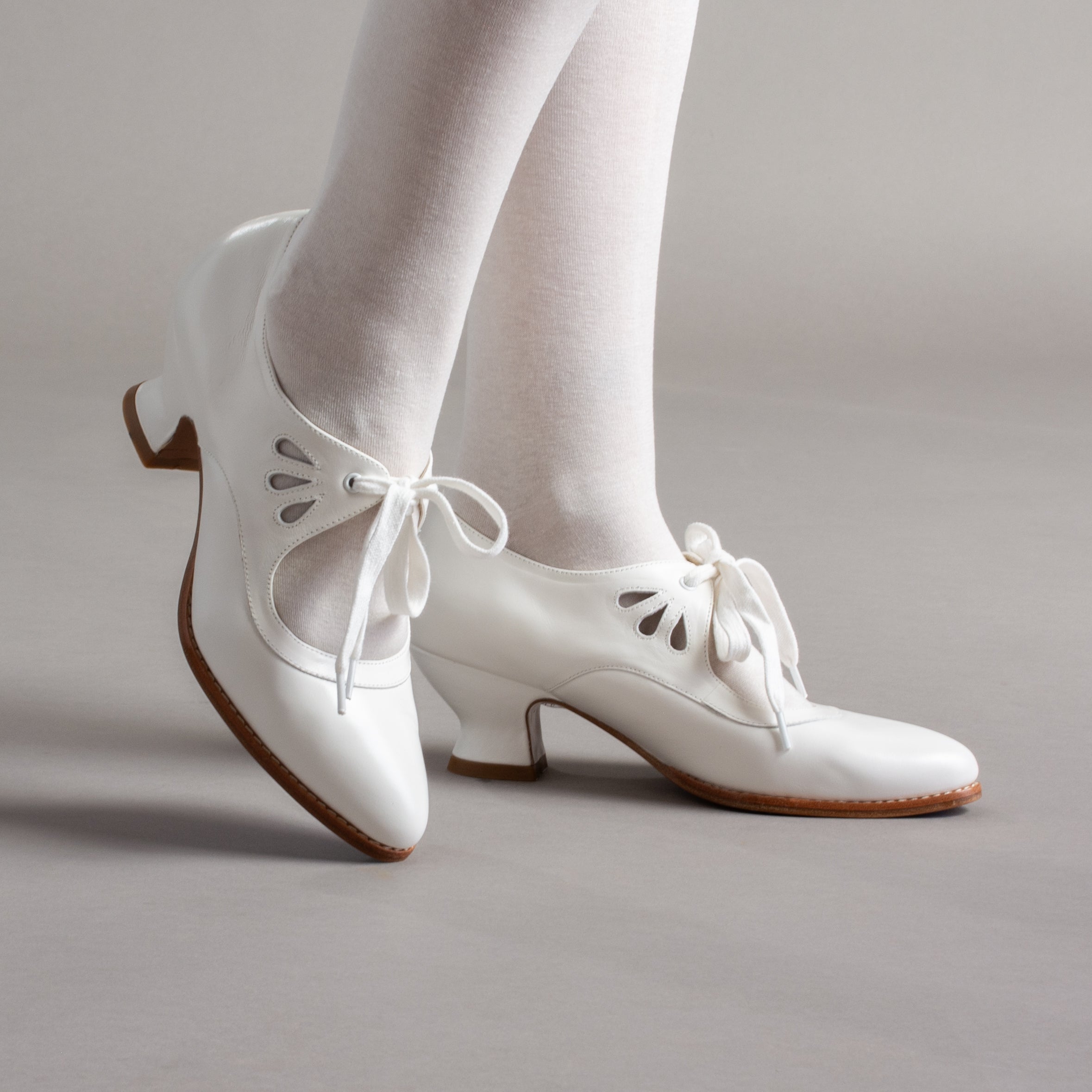American Duchess Gibson Edwardian Leather Shoes (Soft Ivory) — alternate view