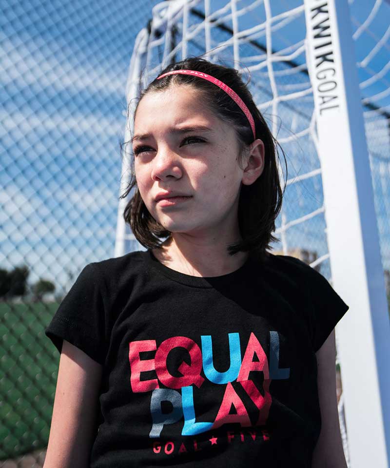Goal Five Equal Play Girls' Black T Shirt — side view