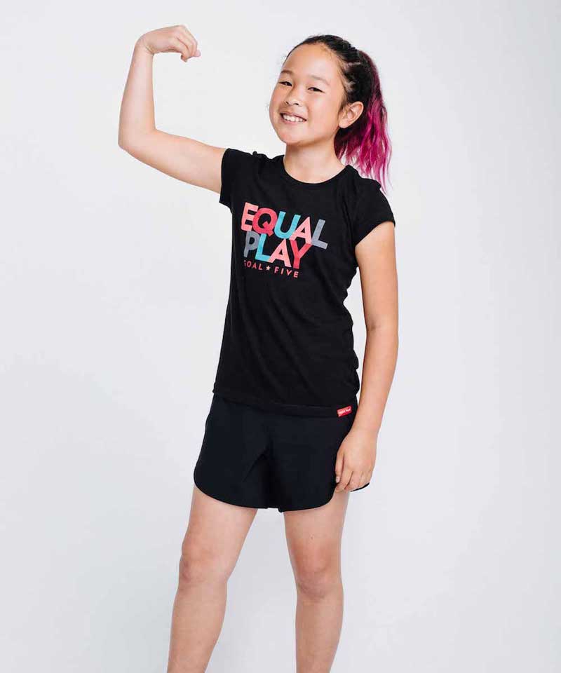 Goal Five Equal Play Girls' Black T Shirt — main product shot