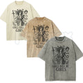 Girls Will Be Girls Medusa T-Shirt – Oversize Unisex Washed Graphic Tee, Lightweight Retro Greek Mythology Streetwear