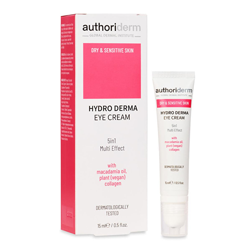 Authoriderm Eye Cream for Dry & Sensitive Skin: Hydrating, Nourishing, Revitalizing - Reduce Wrinkles, Dark Circles, Puffiness - 0.51 fl oz