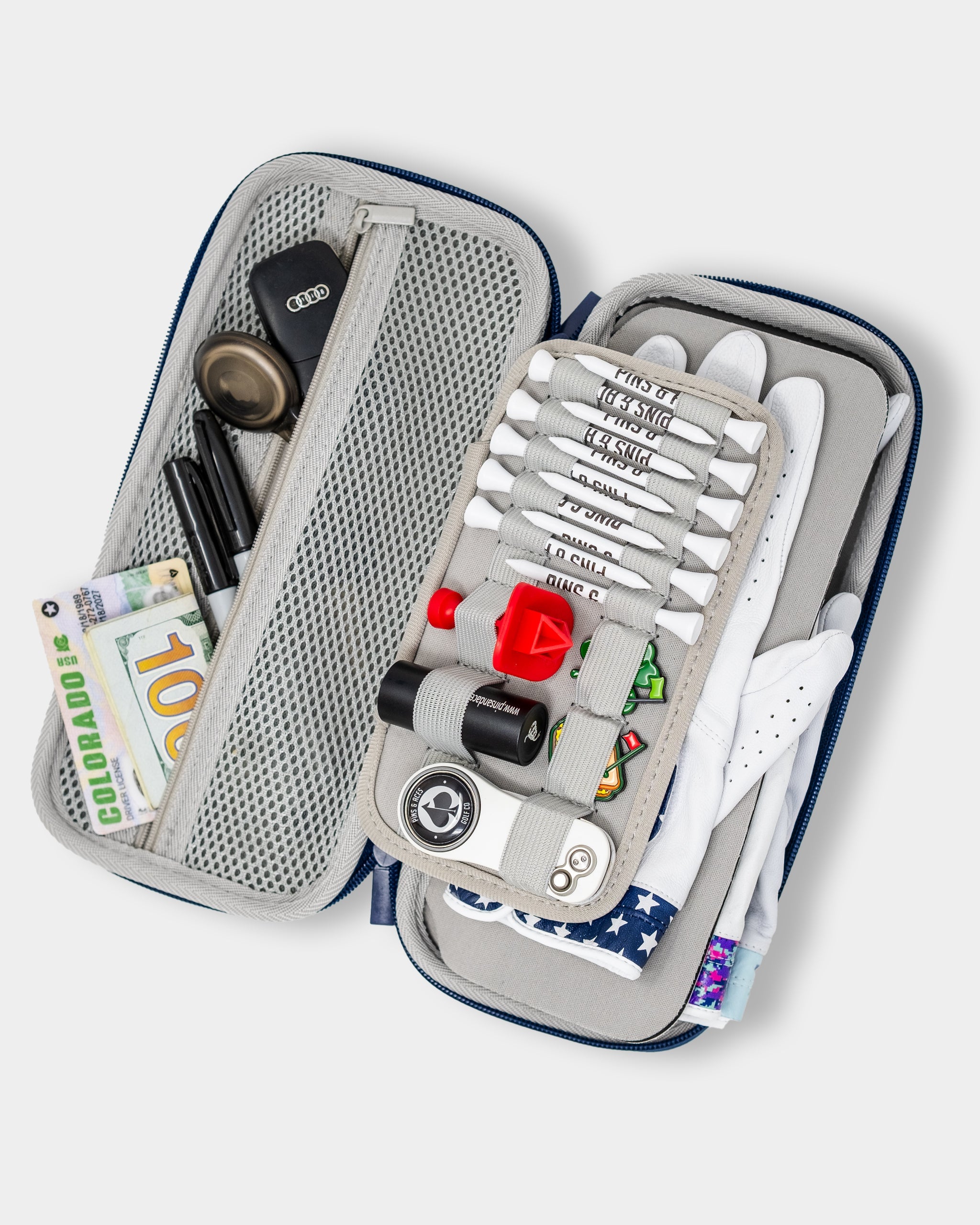 Pins and Aces Glove & Accessory Caddie - Black — side view