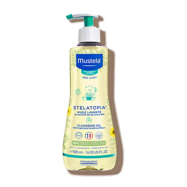 Mustela Stelatopia Cleansing Oil for Dry Skin - Natural, Vegan, Dermatologically Tested Baby Skincare