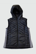 Goal Five Powerstripe Eco-Friendly Down Hooded Vest — in-use photo