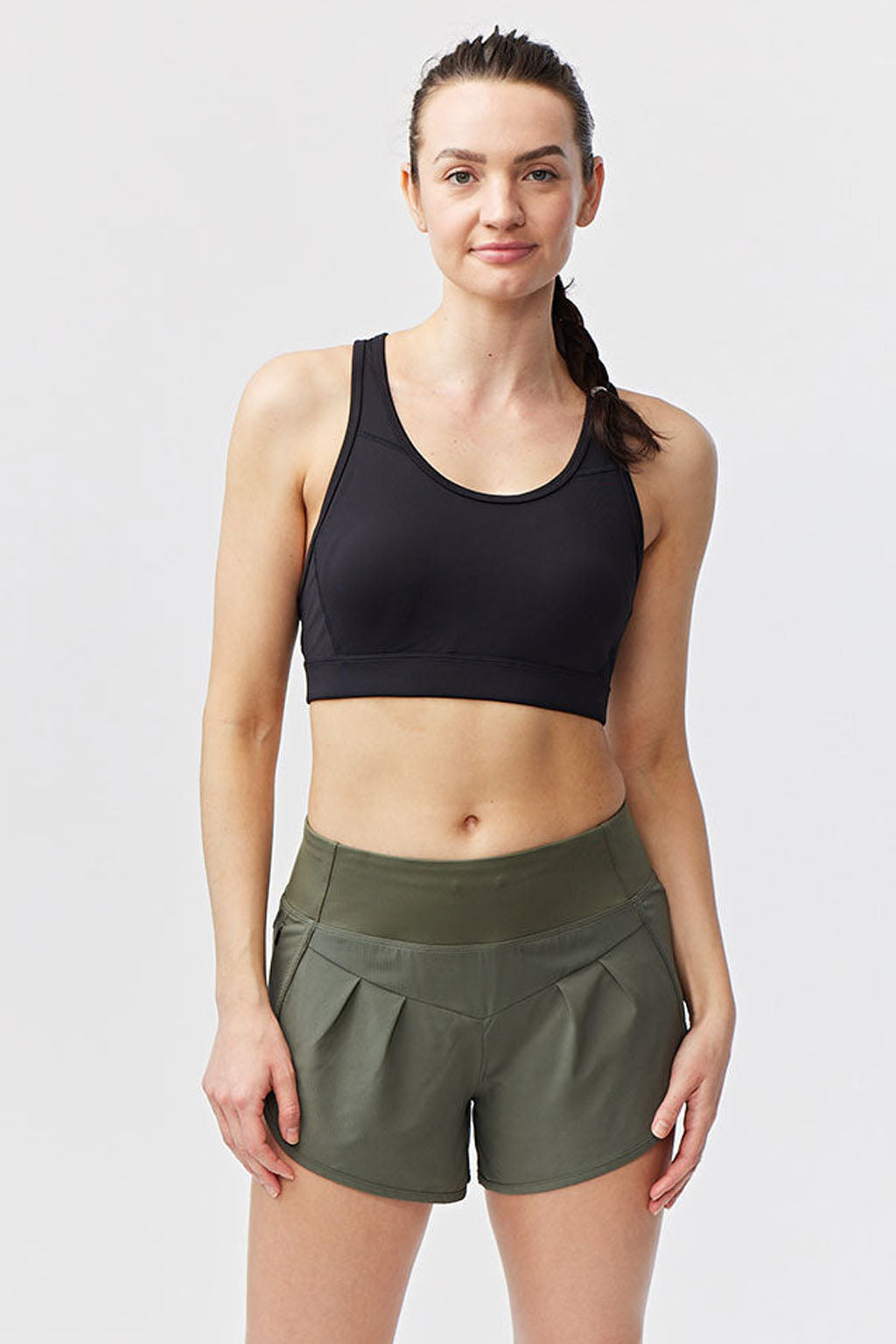 Goal Five Sheva Women's High Rise Running Shorts — product on model