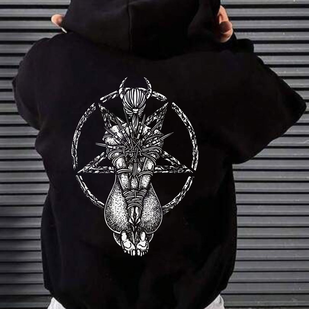 Pasimax Goat Skull Pentagram Occult Hoodie — main product shot