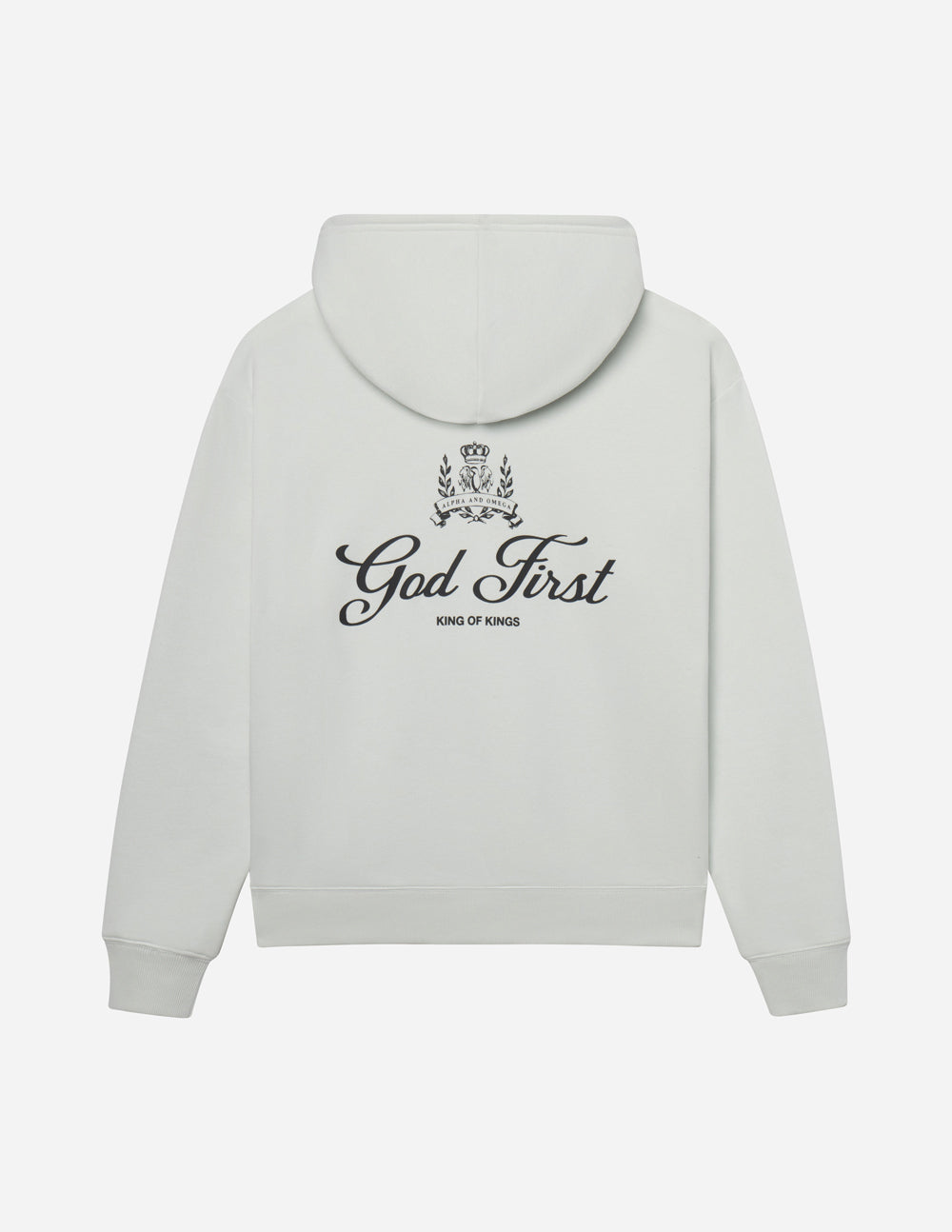 Elevated Faith God First Unisex Hoodie — in-use photo