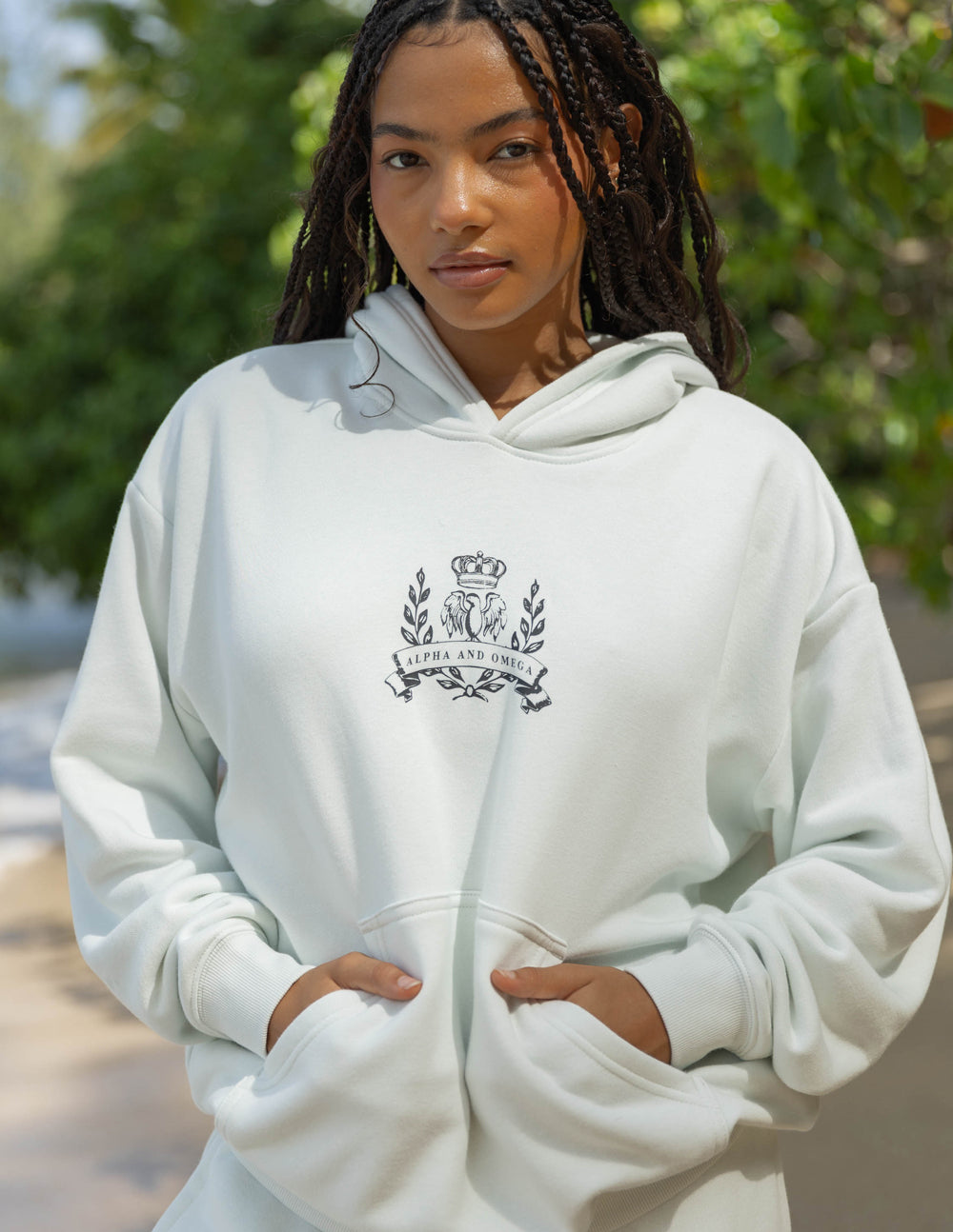Elevated Faith God First Unisex Hoodie — side view