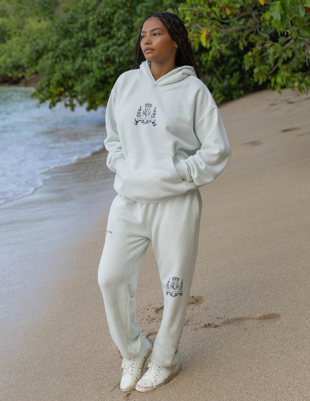 Elevated Faith God First Unisex Sweatpant — construction detail