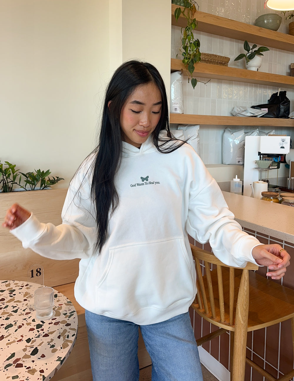 Elevated Faith God Heals Unisex Hoodie — construction detail