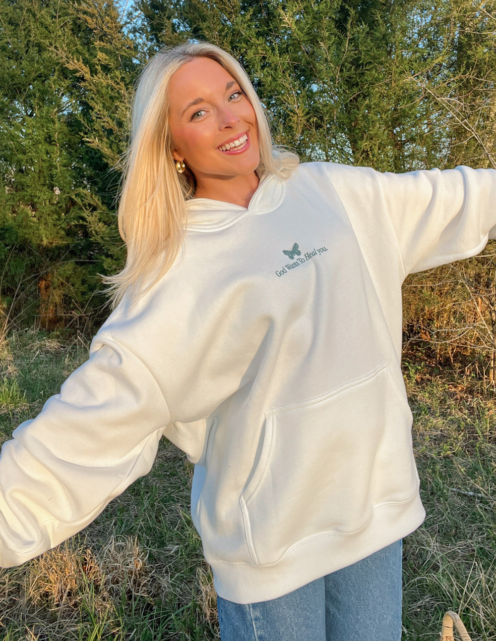 Elevated Faith God Heals Unisex Hoodie — detail shot 10
