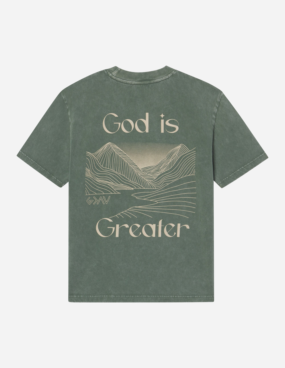 Elevated Faith God Is Greater Unisex Tee — fabric or material detail