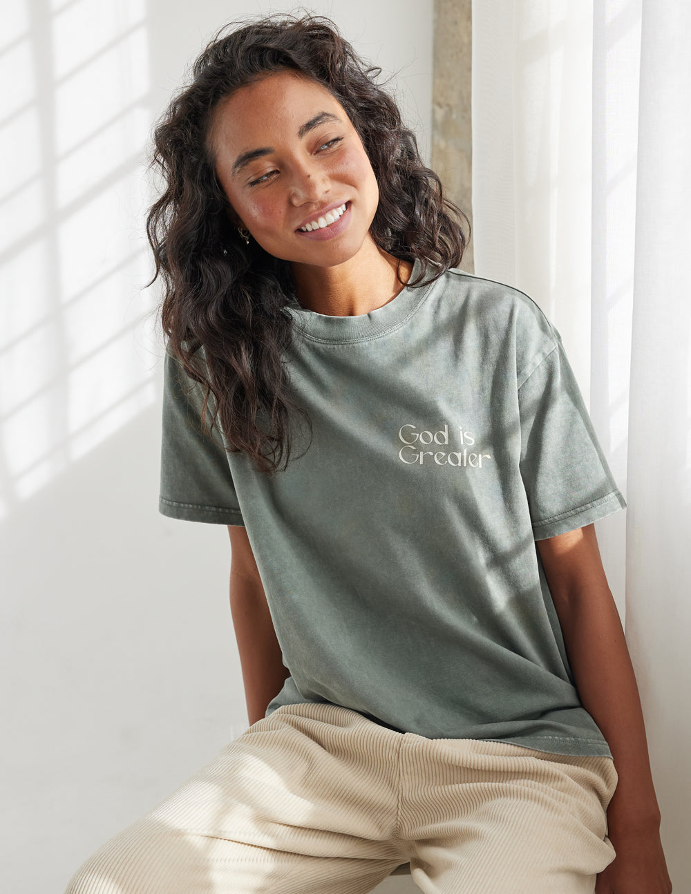Elevated Faith God Is Greater Unisex Tee — detail shot 8