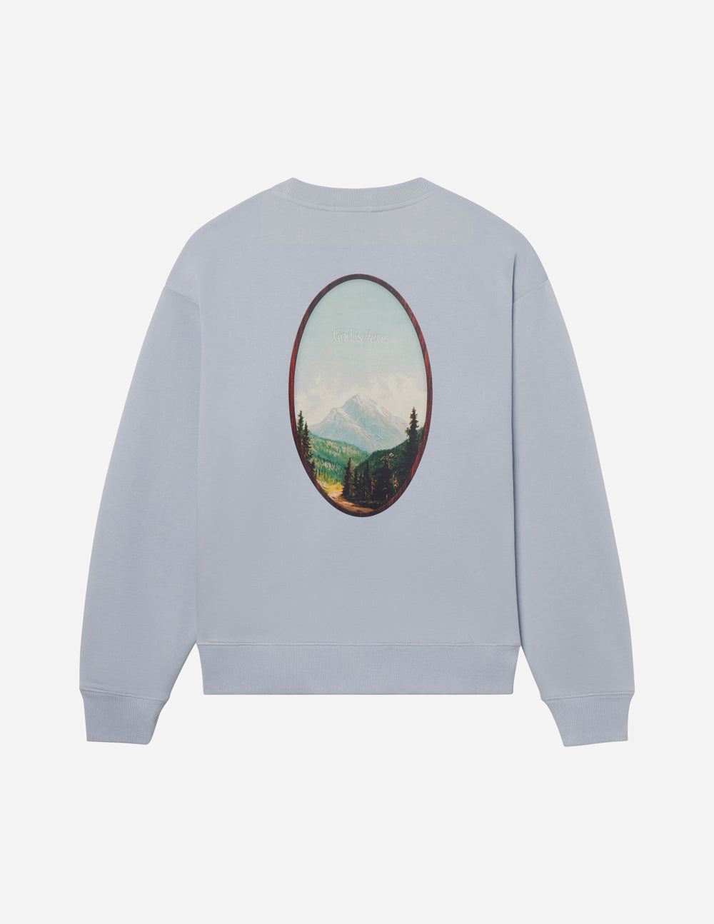 Elevated Faith God Is Here Unisex Crewneck — comparison shot