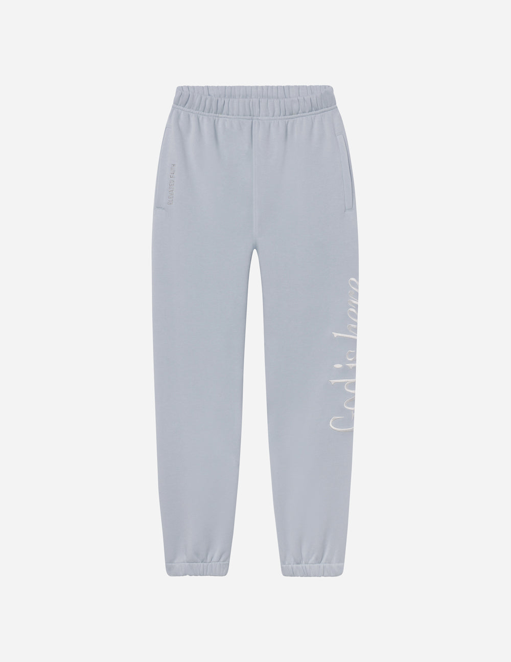 Elevated Faith God Is Here Unisex Sweatpant — lifestyle worn / used context