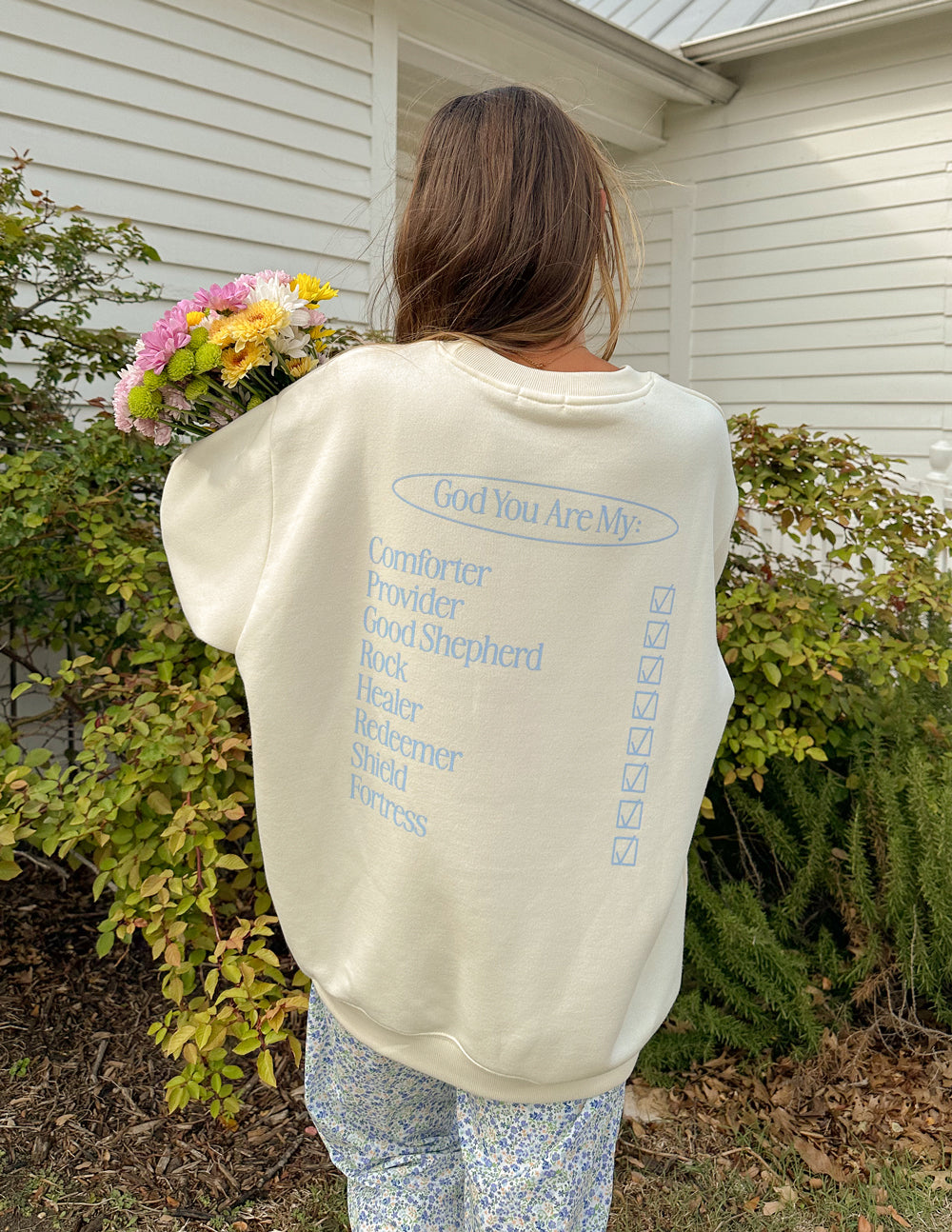 Elevated Faith God Is My Everything Unisex Crewneck — back view