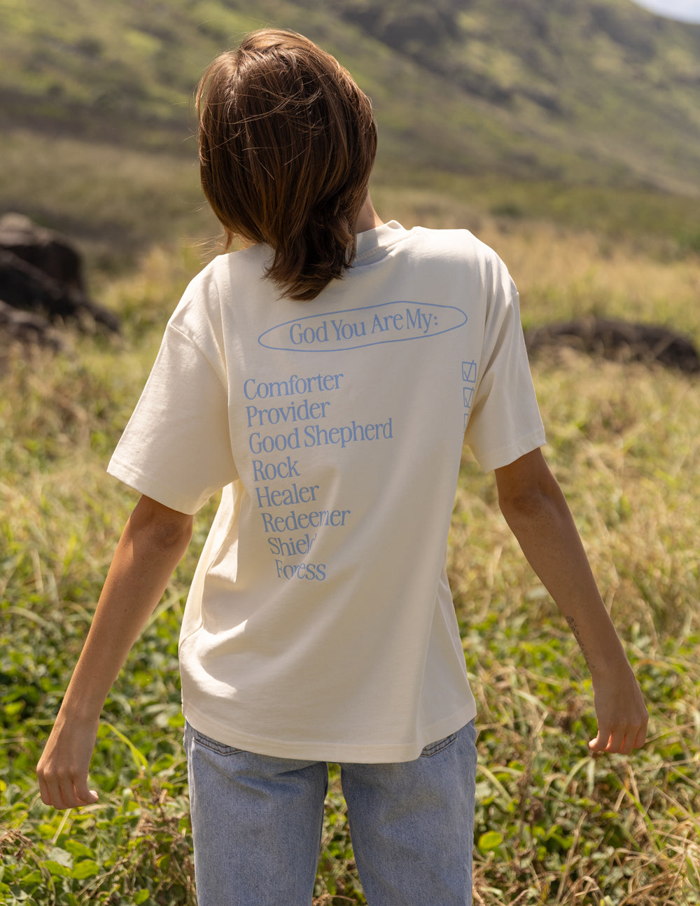 Elevated Faith God Is My Everything Unisex Tee — construction detail