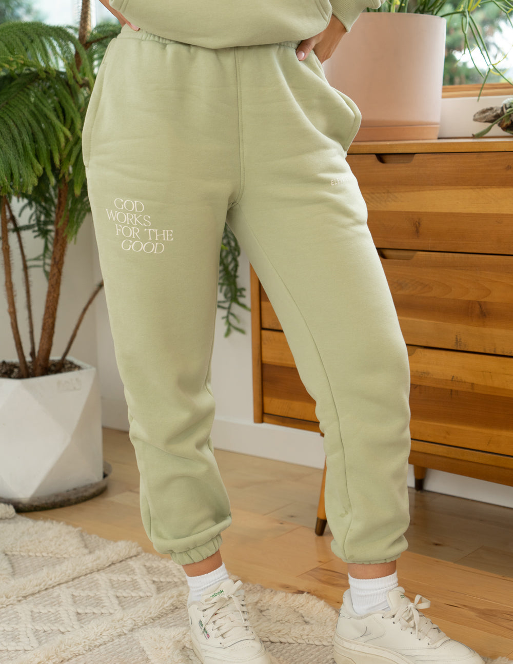 Elevated Faith God Works for the Good Unisex Sweatpant — lifestyle context