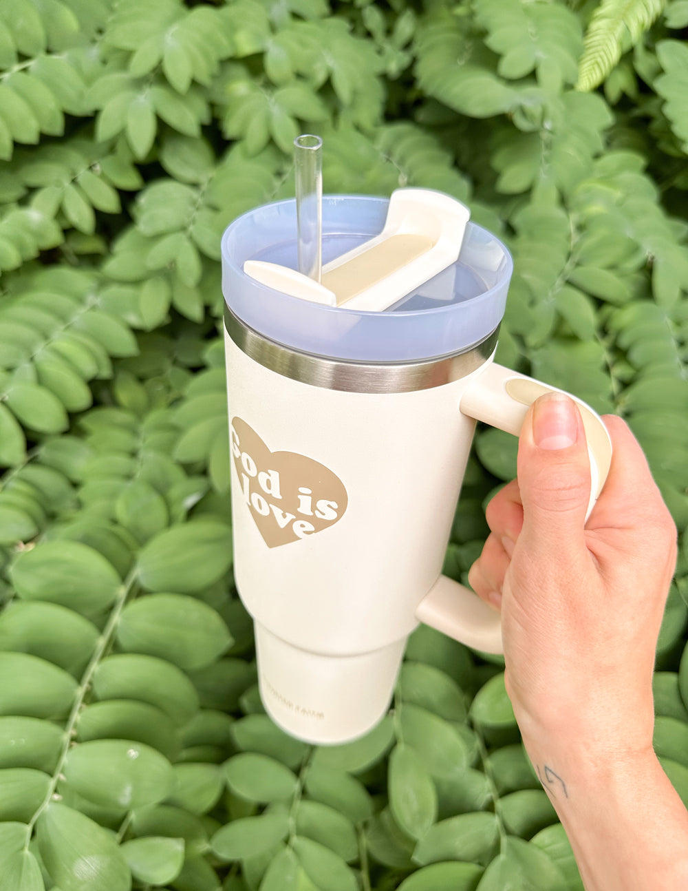 Elevated Faith God is Love 40 oz Tumbler — side view