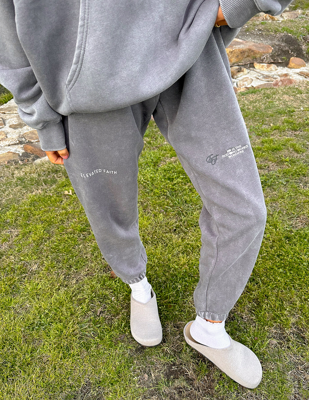 Elevated Faith God of Miracles Unisex Sweatpant — back view