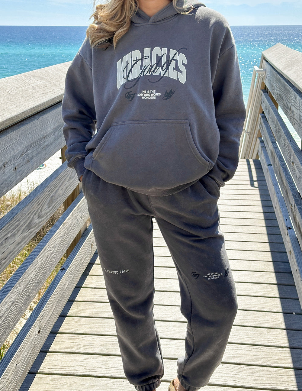 Elevated Faith God of Miracles Unisex Sweatpant — in-use photo