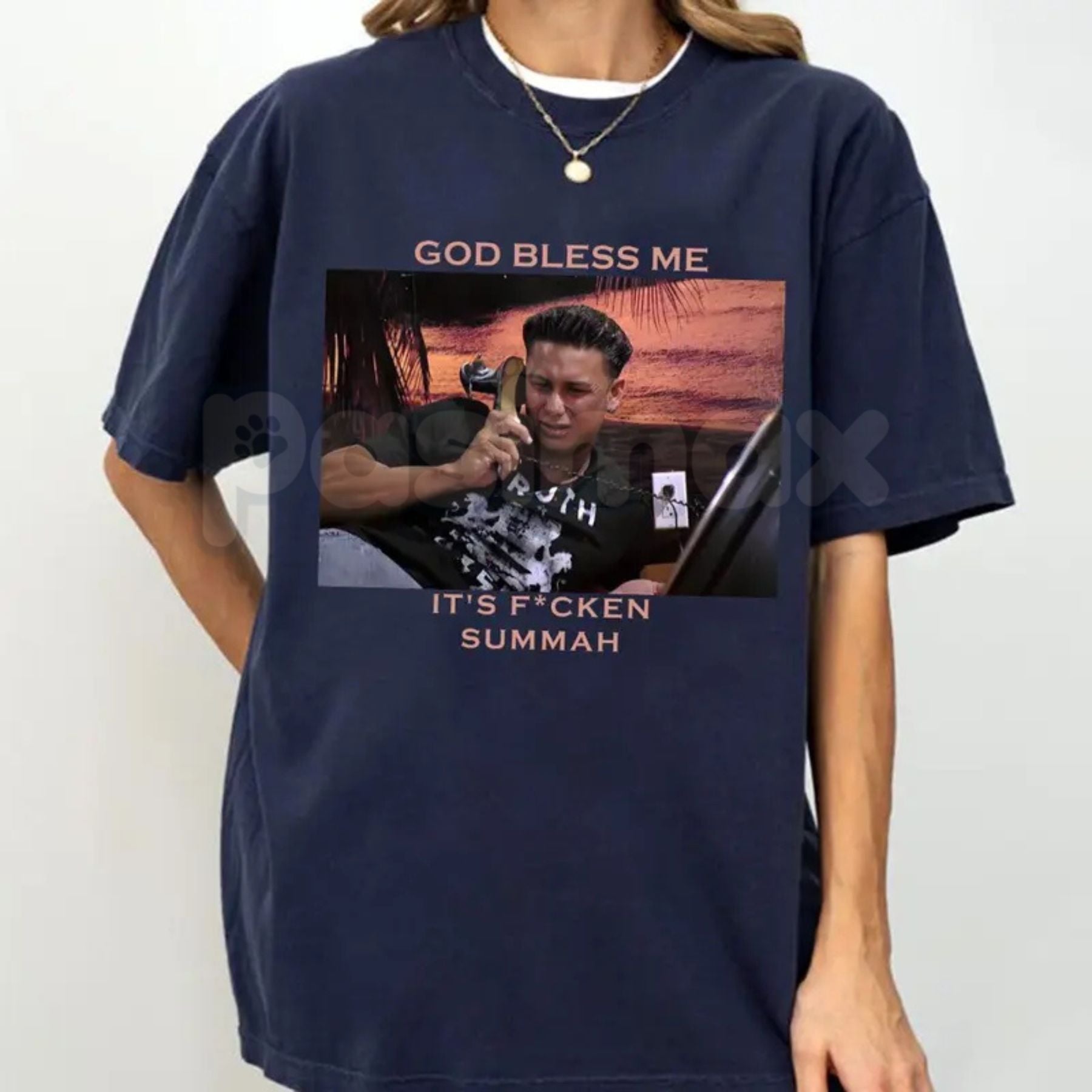 "God Bless Me It's Fcken Summah" Graphic T-Shirt – Funny Boston Summer Aesthetic Tee, Premium 100% Cotton Viral Statement Top, Soft Lived-In Heavyweight Summah Vibes Shirt, Made in USA