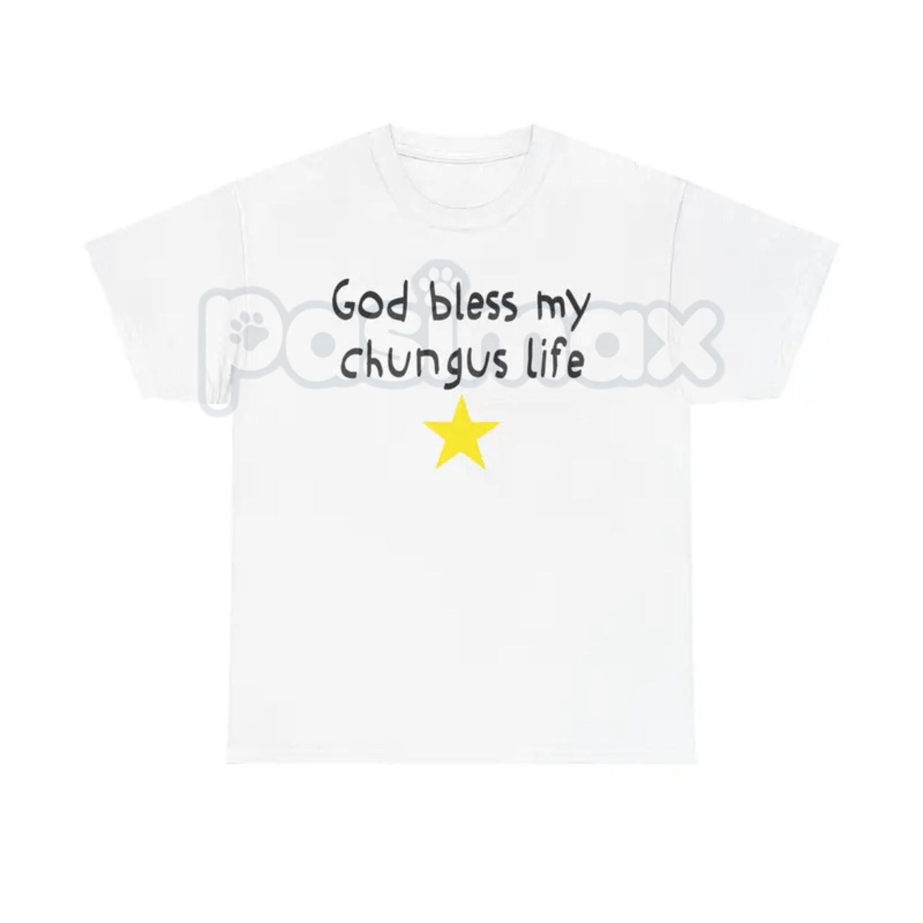 Pasimax "God Bless My Chungus Life" Funny T-Shirt - Ironic Big Chungus Meme Tee, Sarcastic Religious Parody Shirt, Wholesome 
