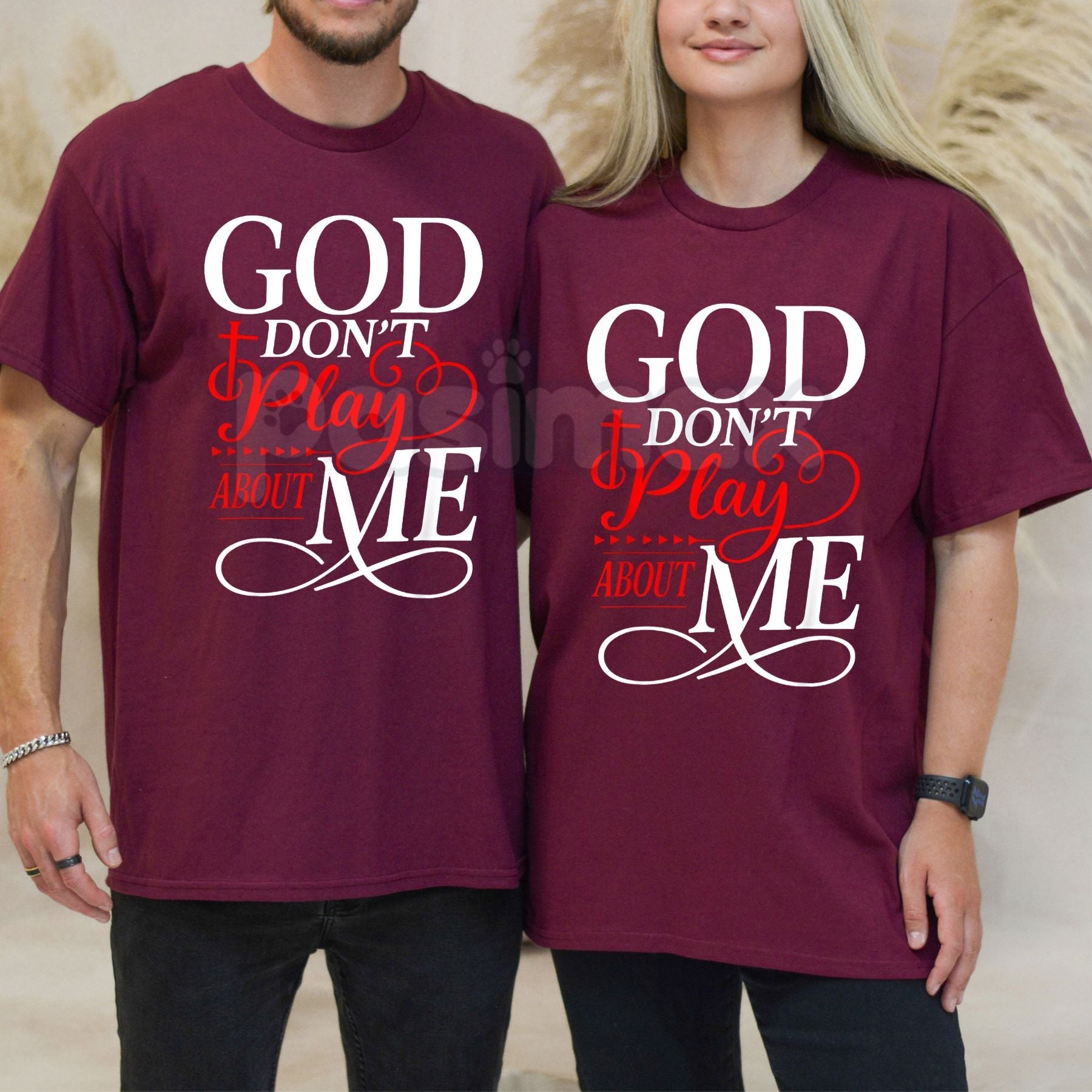 Pasimax "God Don't Play About Me" Inspirational Faith T-Shirt - Christian Graphic Tee, Divine Protection Religious Top, Moder