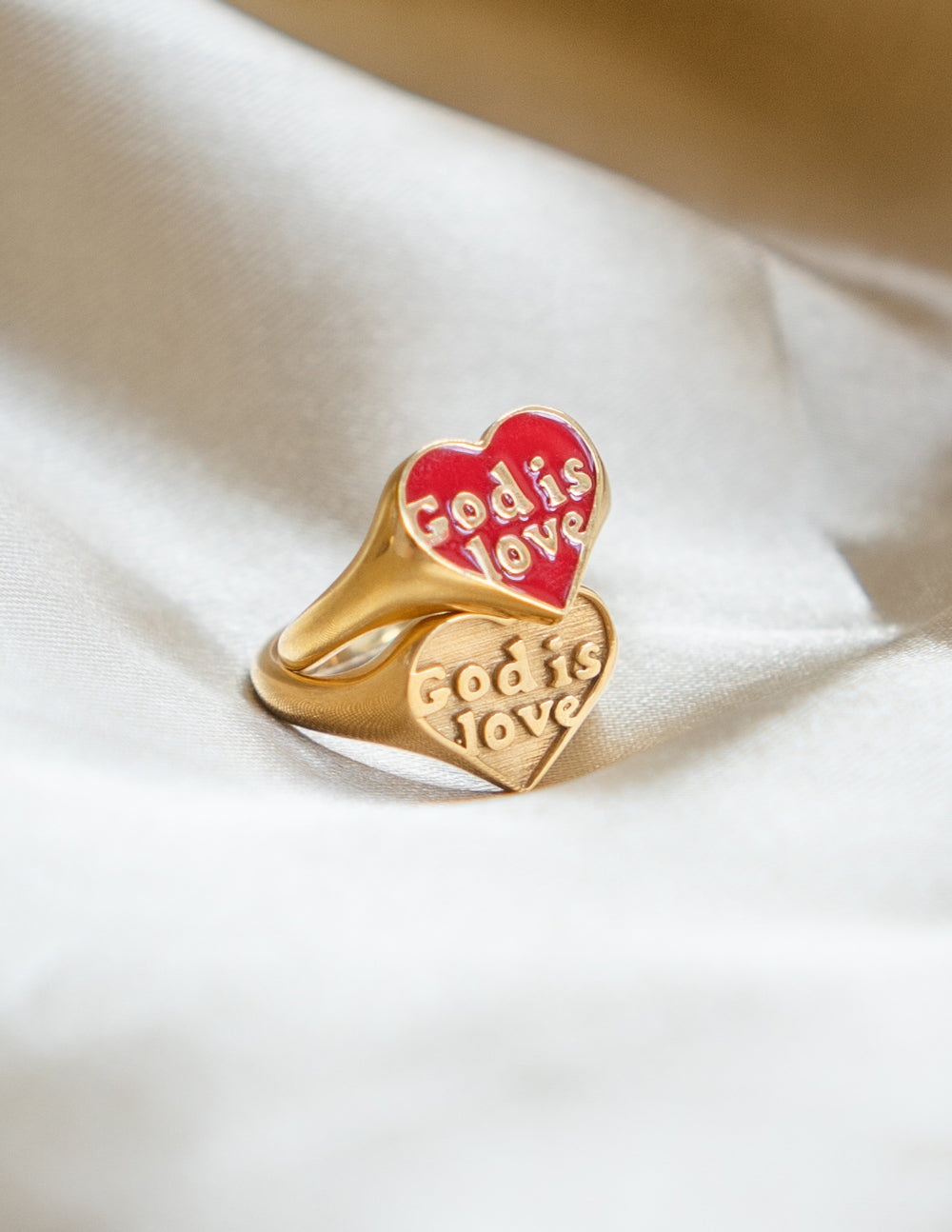 Elevated Faith Enamel God is Love Ring — lifestyle context