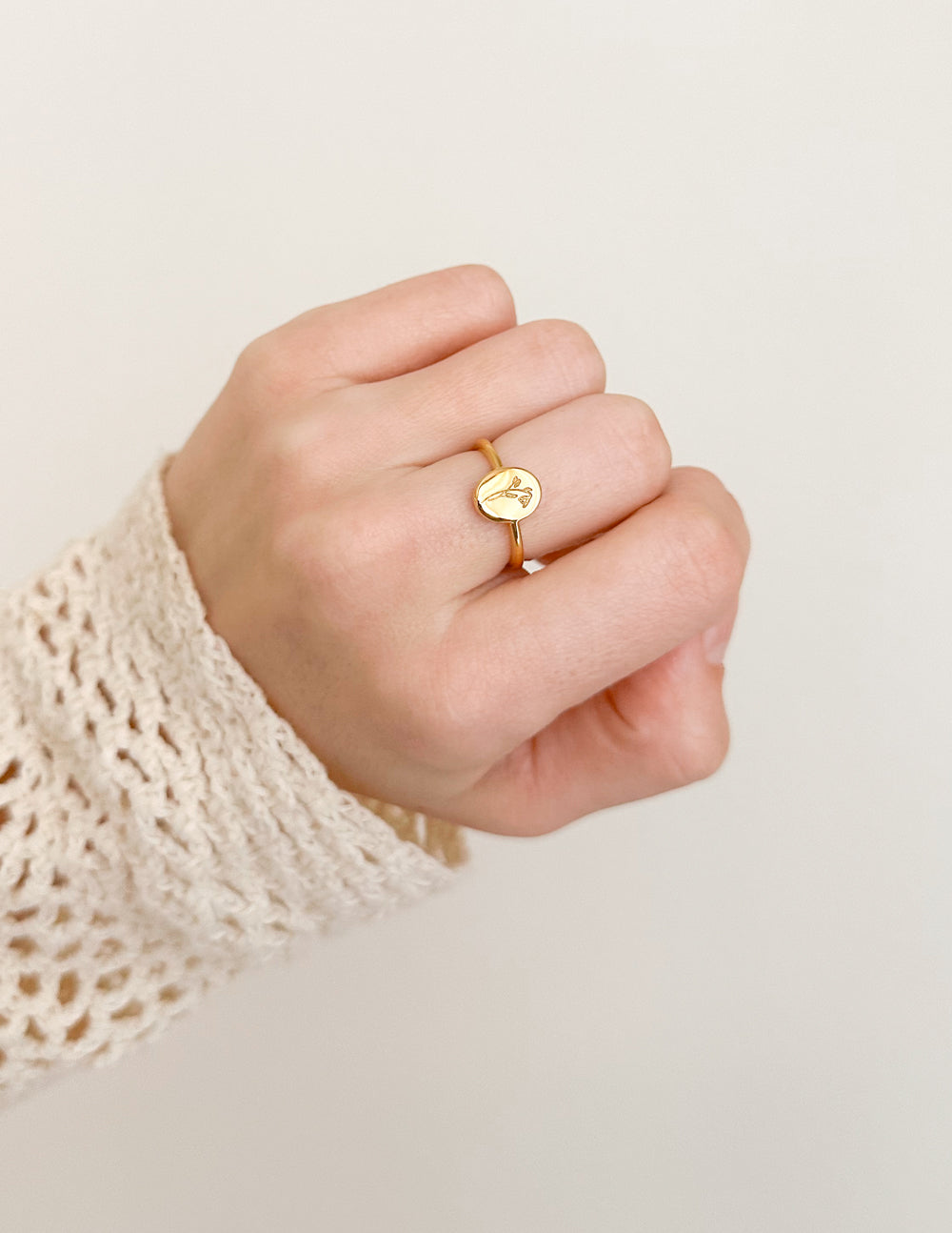 Elevated Faith Gold Wildflower Ring — lifestyle context