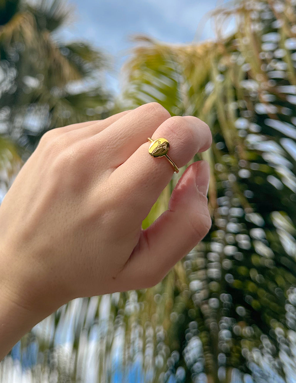 Elevated Faith Gold Wildflower Ring — back view