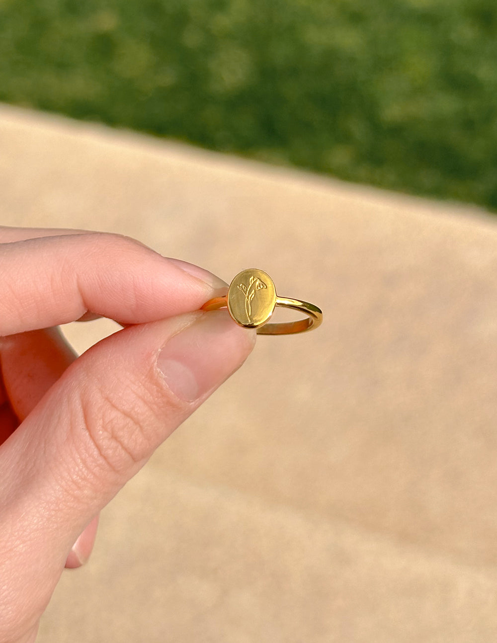 Elevated Faith Gold Wildflower Ring — side view
