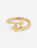 Elevated Faith Gold Wrapped Cross Ring — main product shot