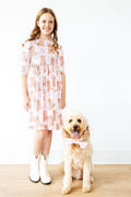 Mila & Rose ® Goldendoodle 3/4 Sleeve Pocket Twirl Dress — main product shot