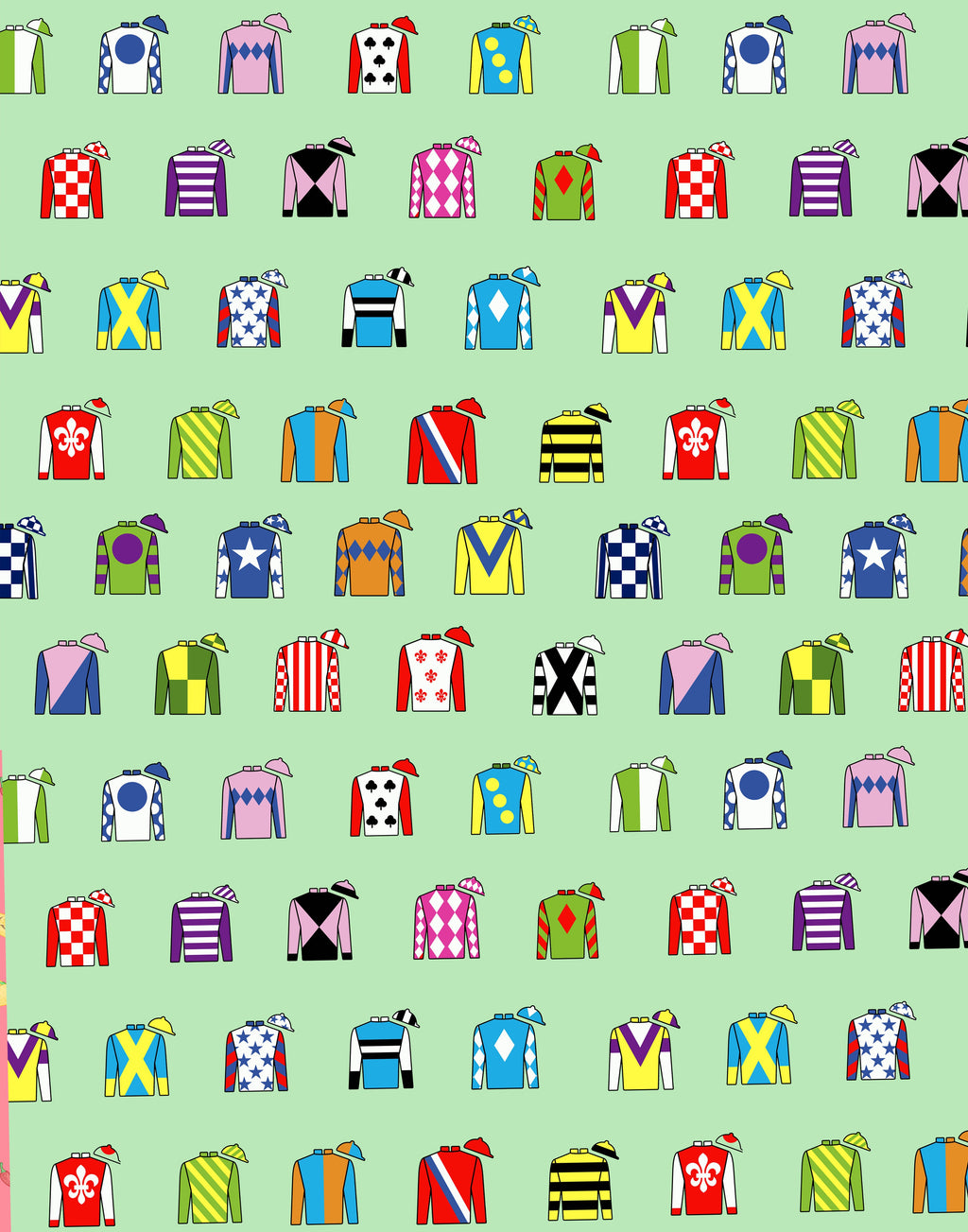 American Duke Apparel Company The Bet the Ponies Polo - Jockey Stripes — construction detail