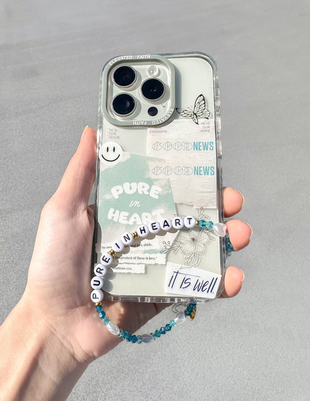 Elevated Faith Good News Phone Case — back view