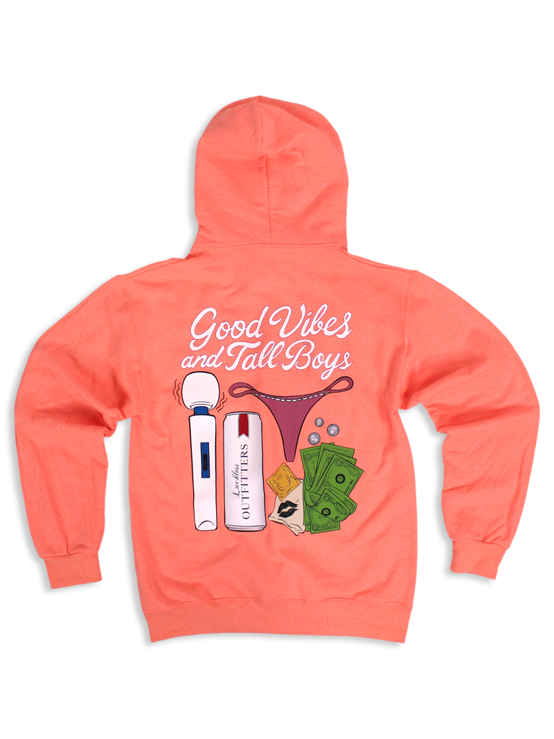 Luckless Outfitters Good Vibes & Tall Boys Hoodie — main product shot