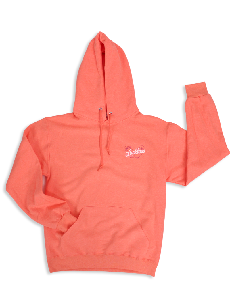 Luckless Outfitters Good Vibes & Tall Boys Hoodie — detail close-up
