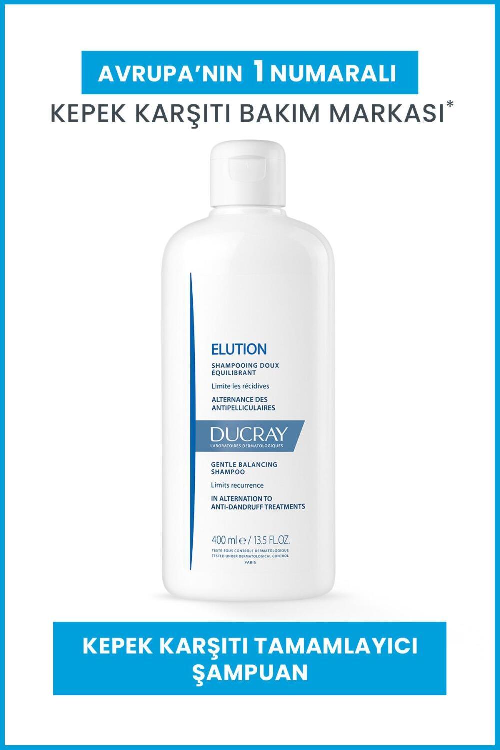 Ducray Elution Gentle Balancing Shampoo 400 ML - Gentle, Balancing, and Soothing for Sensitive Scalps