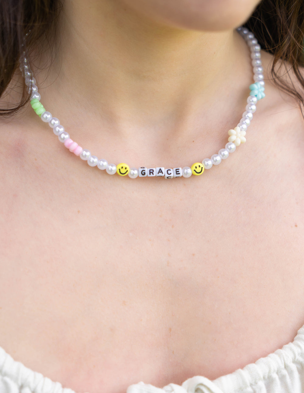 Elevated Faith Grace Letter Necklace — back view