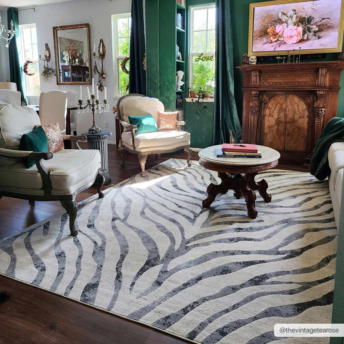 Gray Ecorse Zebra Print Area Rug – Boutique Rugs, view 2