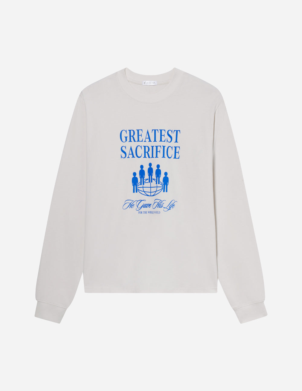 Elevated Faith Greatest Sacrifice LS Unisex Tee — in-use photo