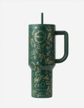 Elevated Faith Green Allover Print 40 oz Ascend Tumbler — main product shot