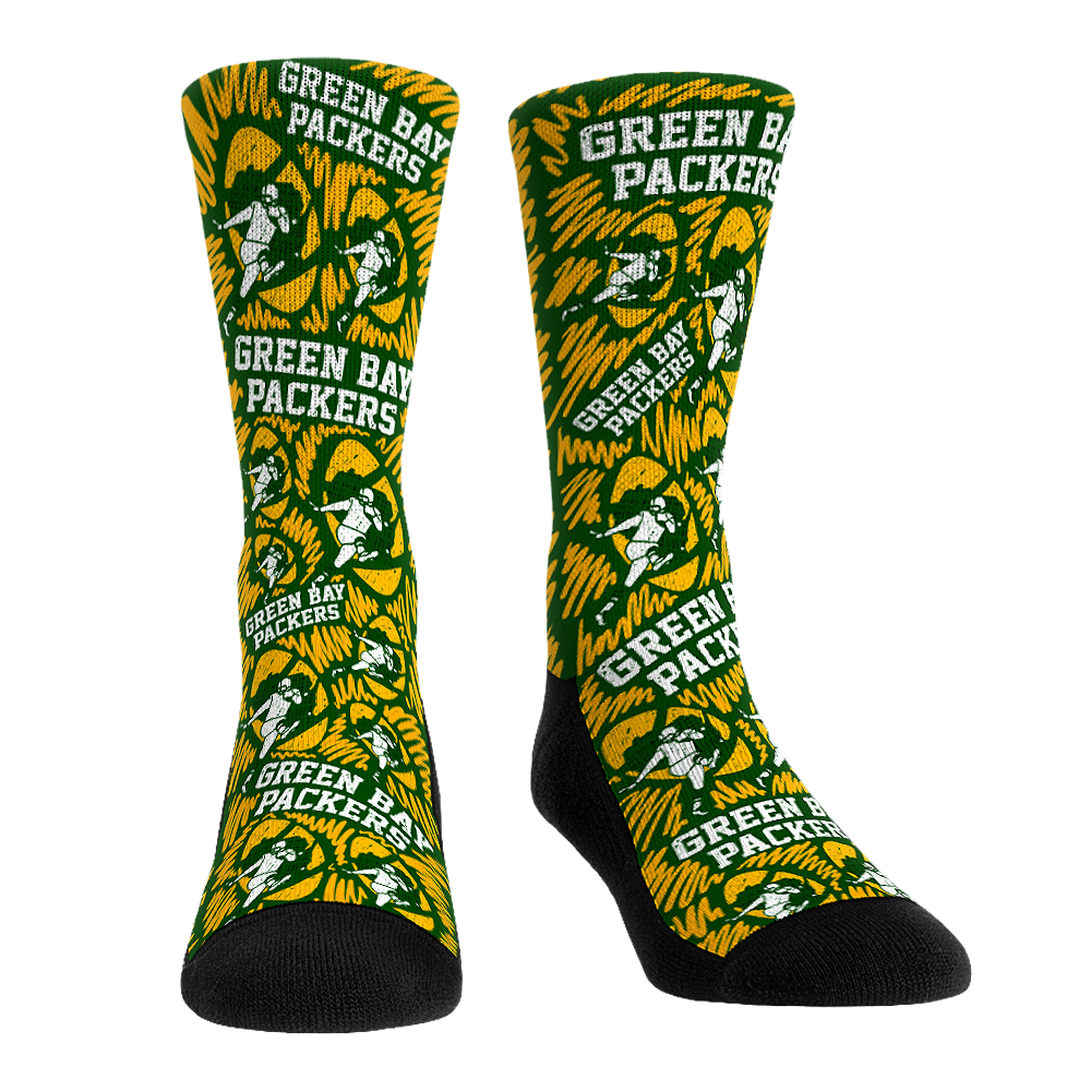 Rock 'Em Socks Rock 'Em Socks Green Bay Packers - Throwback Logo Sketch — main product shot