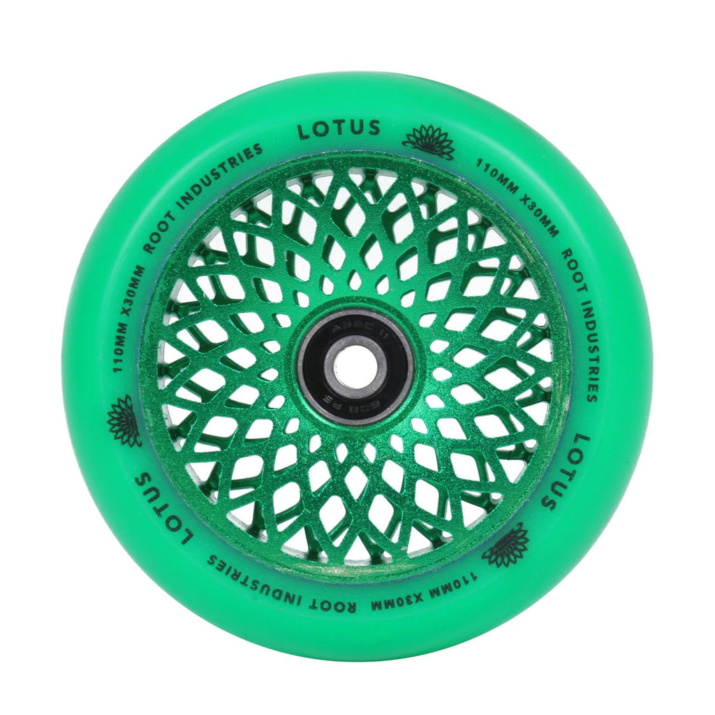 Root Industries 110mm X 24mm Lotus Wheels - Green (Pair) by Skates USA