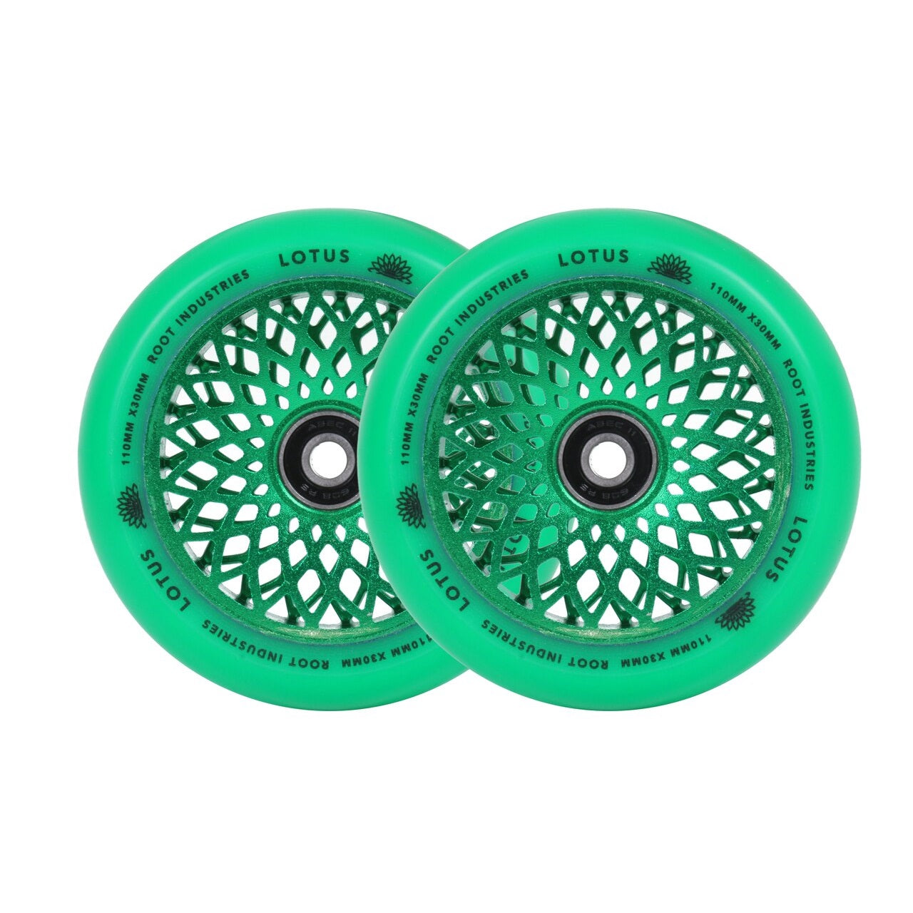 Root Industries 110mm X 24mm Lotus Wheels - Green (Pair)